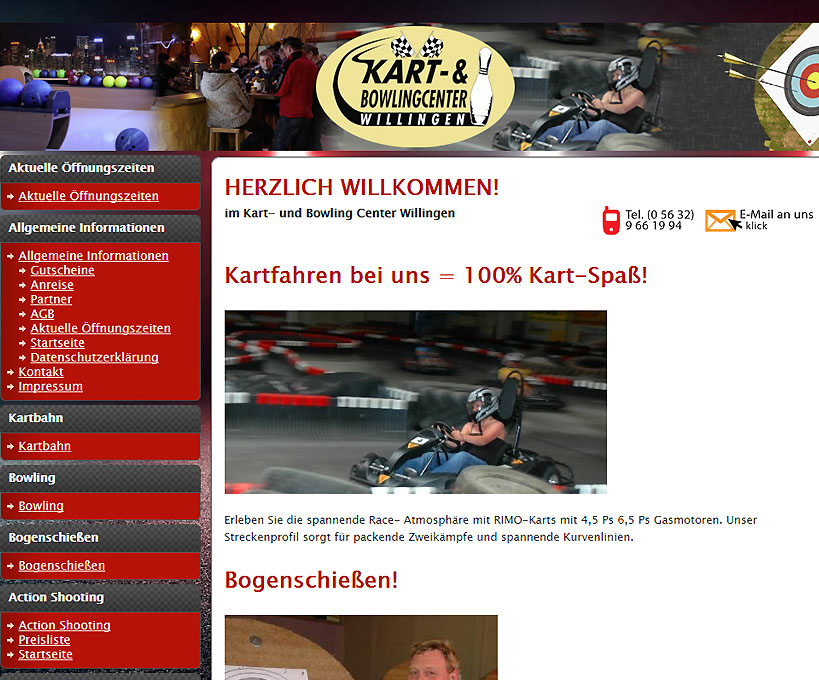 Kartbahn und Bowlingcenter